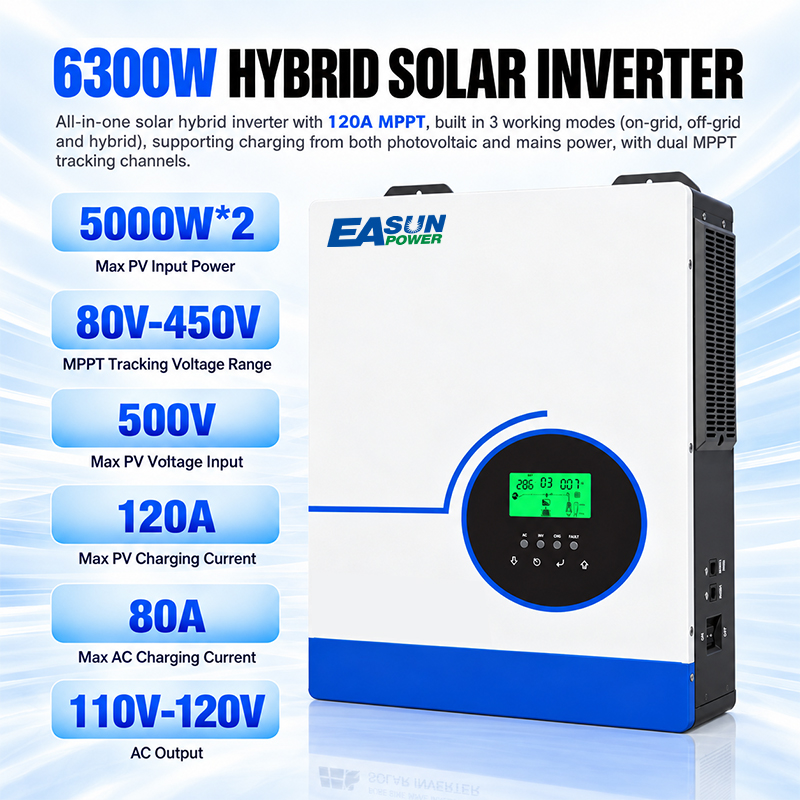 EASUN POWER 6300W Hybrid Solar - Grid Tie Inverter Limiter 2000W recension och pris