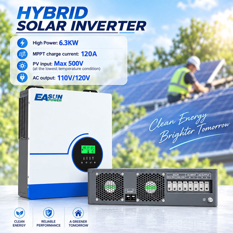 EASUN POWER 6300W Hybrid Solar - Grid Tie Inverter Limiter 2000W recension och pris