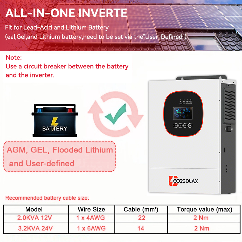 ECGSOLAX 2000W 12V MPPT Hybrid - Grid Tie Inverter Limiter 2000W recension och pris