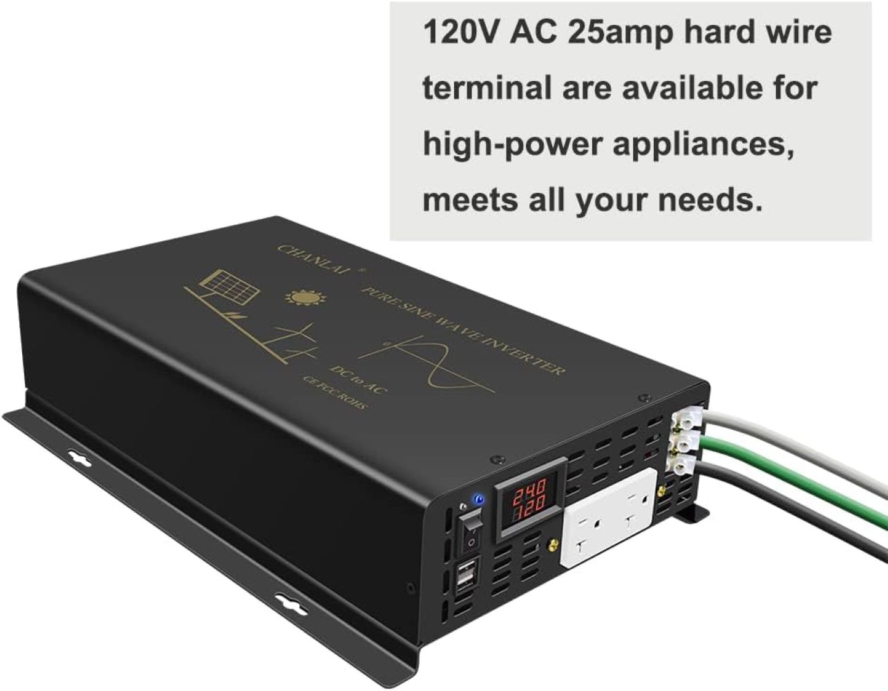 3000W Pure Sine Wave Solar Pow - Inverter Pure Sine Wave 60Hz 120V 3000W recension och pris